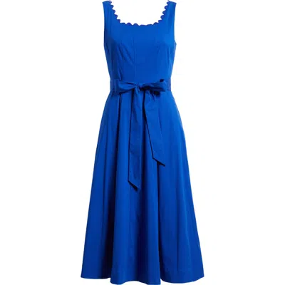 Anne Klein Seamed Sleeveless Fit & Flare Midi Dress In Palace Blue