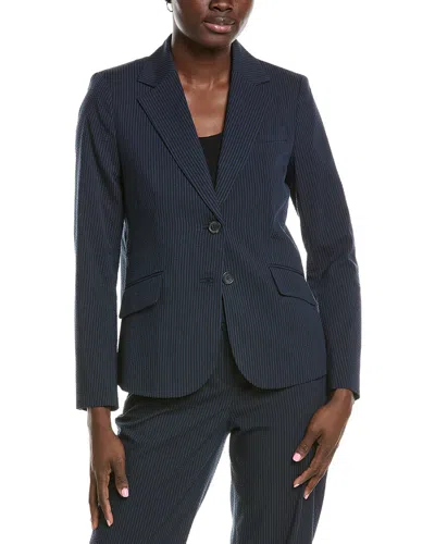 Anne Klein Seersucker Jacket In Blue