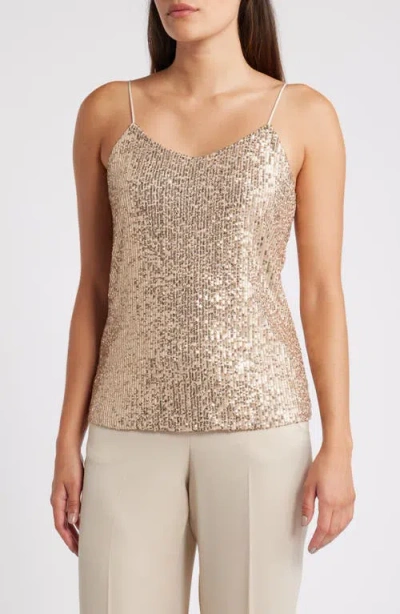 Anne Klein Sequin Camisole In Brown