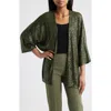 Anne Klein Sequin Draped Open Front Cardigan