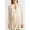 Anne Klein Sequin Draped Open Front Cardigan In Neutral