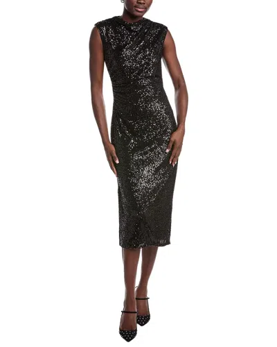 Anne Klein Sequin Midi Dress In Black