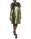 Anne Klein Sequin T-shirt Dress In Green