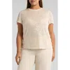 Anne Klein Sequin T-shirt In Soft Latte