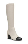 Anne Klein Serafina Cap Toe Tall Boot In Bone