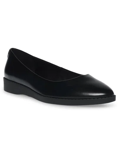 Anne Klein Serene Womens Faux Leather Loafers In Black
