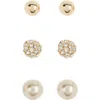 Anne Klein Set Of 3 Ball Stud Earrings In Gold