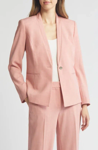 Anne Klein Shawl Collar Twill Blazer In Red Pear/ Bright White