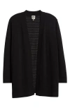 Anne Klein Sheer Stripe Cardigan In Anne Black