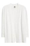 Anne Klein Petite Malibu Open-front Relaxed-fit Cardigan In Bright White