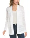 Anne Klein Petite Malibu Open-front Relaxed-fit Cardigan In White