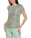 ANNE KLEIN SHINY SEQUIN BANDED T-SHIRT