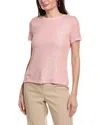 ANNE KLEIN ANNE KLEIN SHINY SEQUIN BANDED T-SHIRT