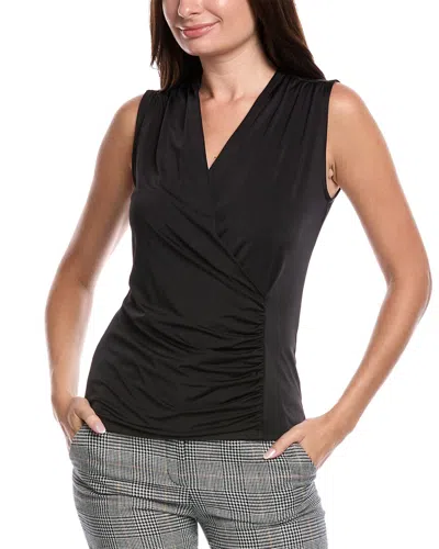 ANNE KLEIN SHIRRED SURPLICE TOP