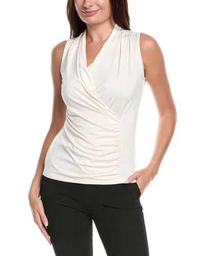 ANNE KLEIN ANNE KLEIN SHIRRED SURPLICE TOP