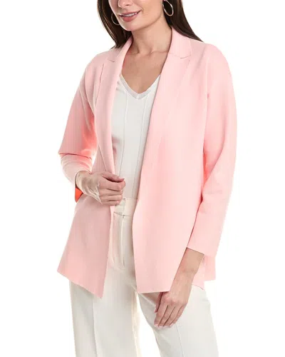 Anne Klein Short Collared Jacket In Pink