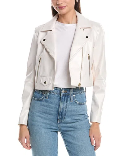 Anne Klein Short Moto Jacket In White