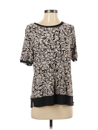 Pre-owned Anne Klein Short Sleeve Blouse In Black