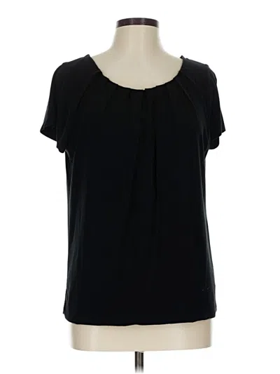 Pre-owned Anne Klein Short Sleeve Blouse In Black