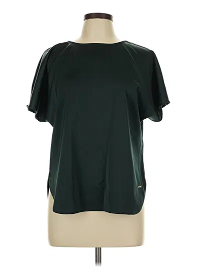 Pre-owned Anne Klein Short Sleeve Blouse In Black