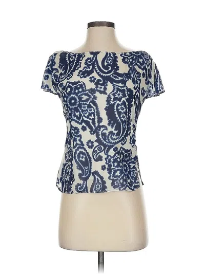 Pre-owned Anne Klein Short Sleeve Blouse In Blue
