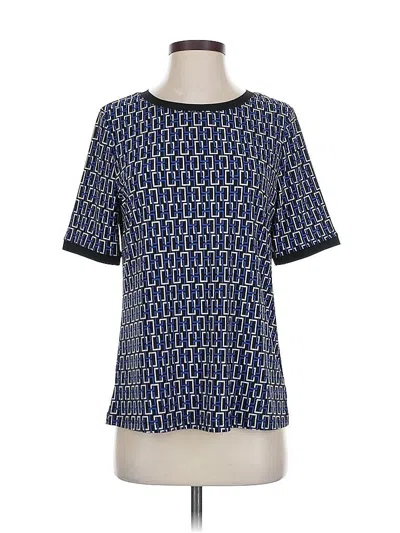 Pre-owned Anne Klein Short Sleeve Blouse In Blue