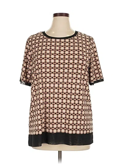 Pre-owned Anne Klein Short Sleeve Blouse In Brown