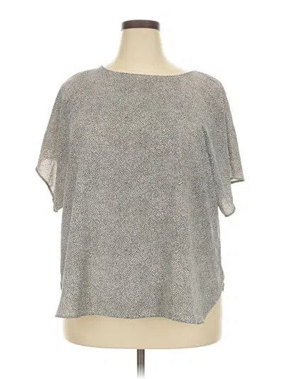 Pre-owned Anne Klein Short Sleeve Blouse In Gray