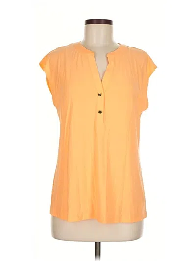 Pre-owned Anne Klein Short Sleeve Blouse In Orange