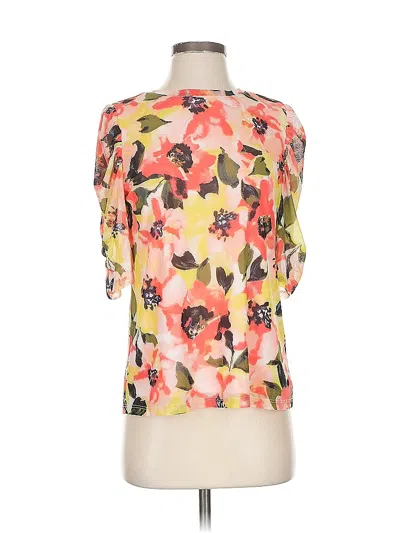 Pre-owned Anne Klein Short Sleeve Blouse In Orange