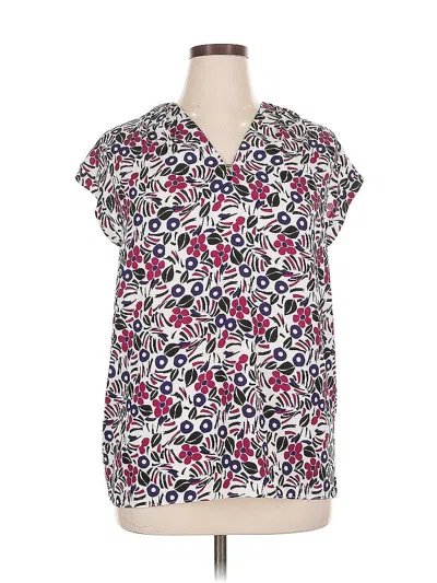 Pre-owned Anne Klein Short Sleeve Blouse In Purple