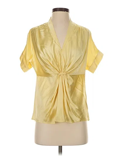 Pre-owned Anne Klein Short Sleeve Blouse In Yellow