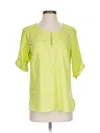 Anne Klein Short Sleeve Henley Shirt In Green