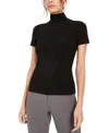 Anne Klein Ribbed Turtleneck Sweater In Black