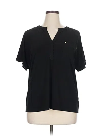 Pre-owned Anne Klein Short Sleeve Polo Shirt In Black