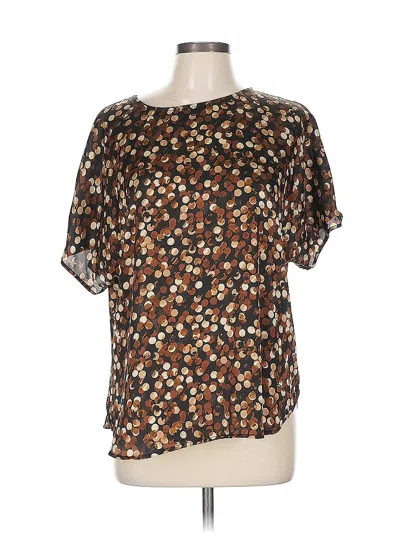 Pre-owned Anne Klein Short Sleeve T-shirt In Brown