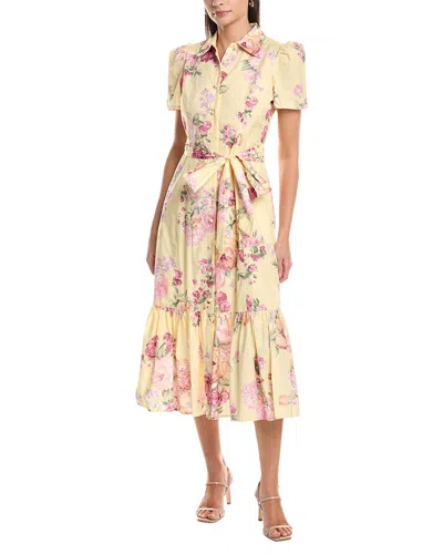 Anne Klein Short Sleeve Tiered Shirtdress In Neutral