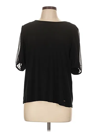 Anne Klein Short Sleeve Top Black Cold Shoulder Neckline Tops