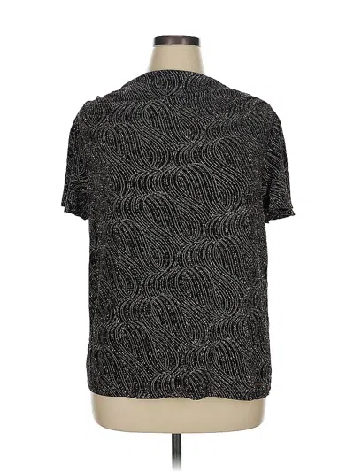 Pre-owned Anne Klein Short Sleeve Top Black Crew Neck Tops