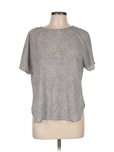Pre-owned Anne Klein Short Sleeve Top Gray Crew Neck Tops