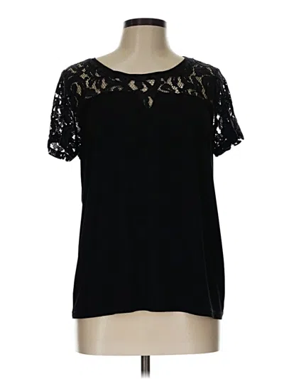 Pre-owned Anne Klein Short Sleeve T-shirt In Black