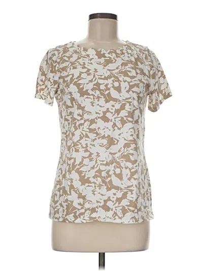Pre-owned Anne Klein Short Sleeve T-shirt In Ivory
