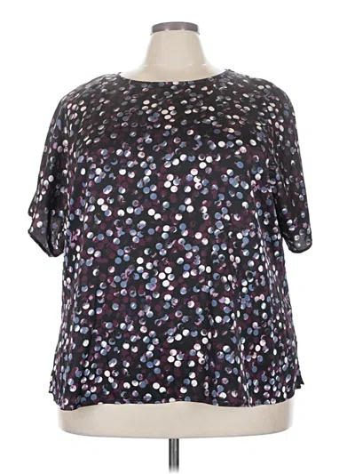 Pre-owned Anne Klein Short Sleeve T-shirt In Silver