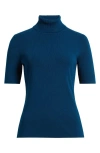 Anne Klein Short Sleeve Turtleneck Sweater In Blue