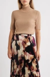 Anne Klein Short Sleeve Turtleneck Sweater In Neutral