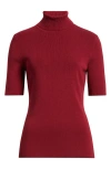 Anne Klein Short Sleeve Turtleneck Sweater In Red