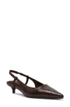 Anne Klein Shorty Slingback Pump In Brown