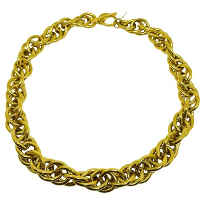 Pre-owned Anne Klein Signed Vintage Gold Plated Chain Designer Necklace In Multi