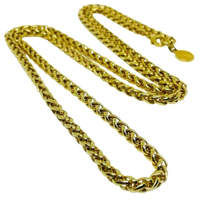 Pre-owned Anne Klein Signed Vintage Gold Tone Designer Chain Necklace In Multi