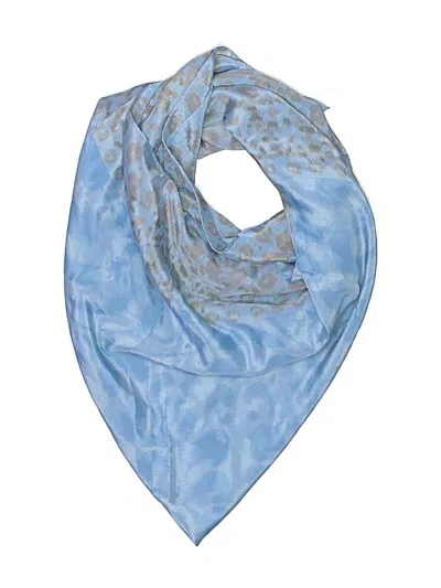Pre-owned Anne Klein Silk Scarf In Blue